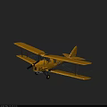 Yellow Biplane Fighter With Vintage Design Classic Double Wings And Retro Features