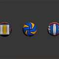 Different Types Of Colorful Sports Equipment With Volleyballs Football And Rubik's Cube