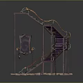Purple Children's Playground Equipment With Curved Stairs Slide And Climbing Structure