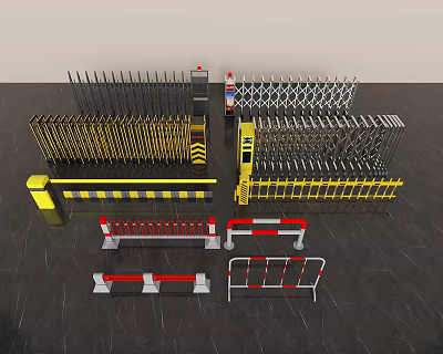 Modern electric retractable door car stopper 3d model