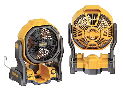 Yellow and Black Industrial Air Conditioner Fan With Portable Design Adjustable Direction And Durable Construction 3d model