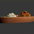 Colorful Food Plate with Fresh Lettuce Red Onion Spicy Minced Meat and Corn Kernels