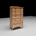 Classic Solid Wood Chest of Drawers Featuring Multiple Storage Drawers and Metal Handles