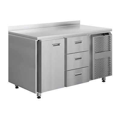 Stainless Steel Commercial Kitchen Workbench With Drawers Cabinet Storage And Ventilation Panels 3d model