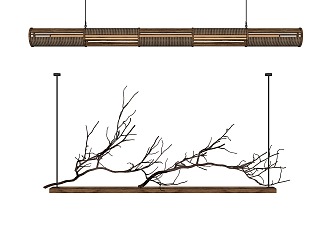 Southeast Asia Chandelier Strip Chandelier 3d model