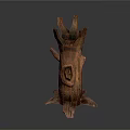 Artistic Wooden Sculpture With Tree Stump Shape Central Hollow Hole And Natural Carved Details