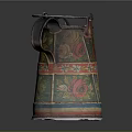 Decorative Metal Water Jug With Colorful Floral Patterns And Striped Accents