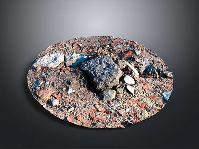 Circular Home Living Mat Made Of Recycled Gravel Bricks And Materials 3d model