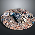 Circular Home Living Mat Made Of Recycled Gravel Bricks And Materials