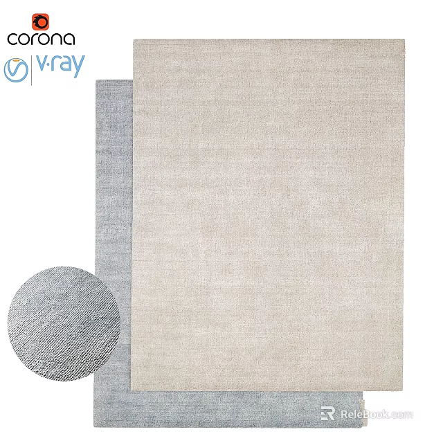 Square Area Rug with Neutral Woven Texture 3D Vray Rendered Design 3d model