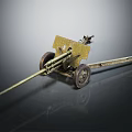 Vintage Military Cannon With Metal Wheels And Long Barrel Structure