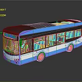 Modern Blue And White Bus With Blue Seats And Large Windows Design