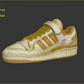 Adidas White And Orange Casual Sneakers With Three Stripes And Lace Up Design