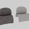 Modern Single Sofa With Curved Design Light Grey And Dark Grey Fabric Upholstery