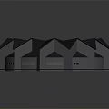 Symmetrical Architectural Model of Building With Blue Star Shaped Roof and White Walls