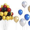 Vibrant Balloons in Red Yellow Black Gold Silver and Blue for Party Decoration