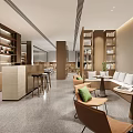 Nordic Book Bar Library 3d model