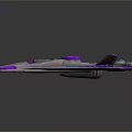 Futuristic Purple And Silver Sci Fi Spaceships With Glowing Accents And Streamlined Design