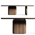 ANA ROQUE Flow Wood Grain Rectangular Dining Table Tea Table Tea Table Writing Desk 3d model