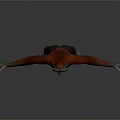 Realistic 3D Model of Ape with Red and Gray Fur Standing with Outstretched Arms