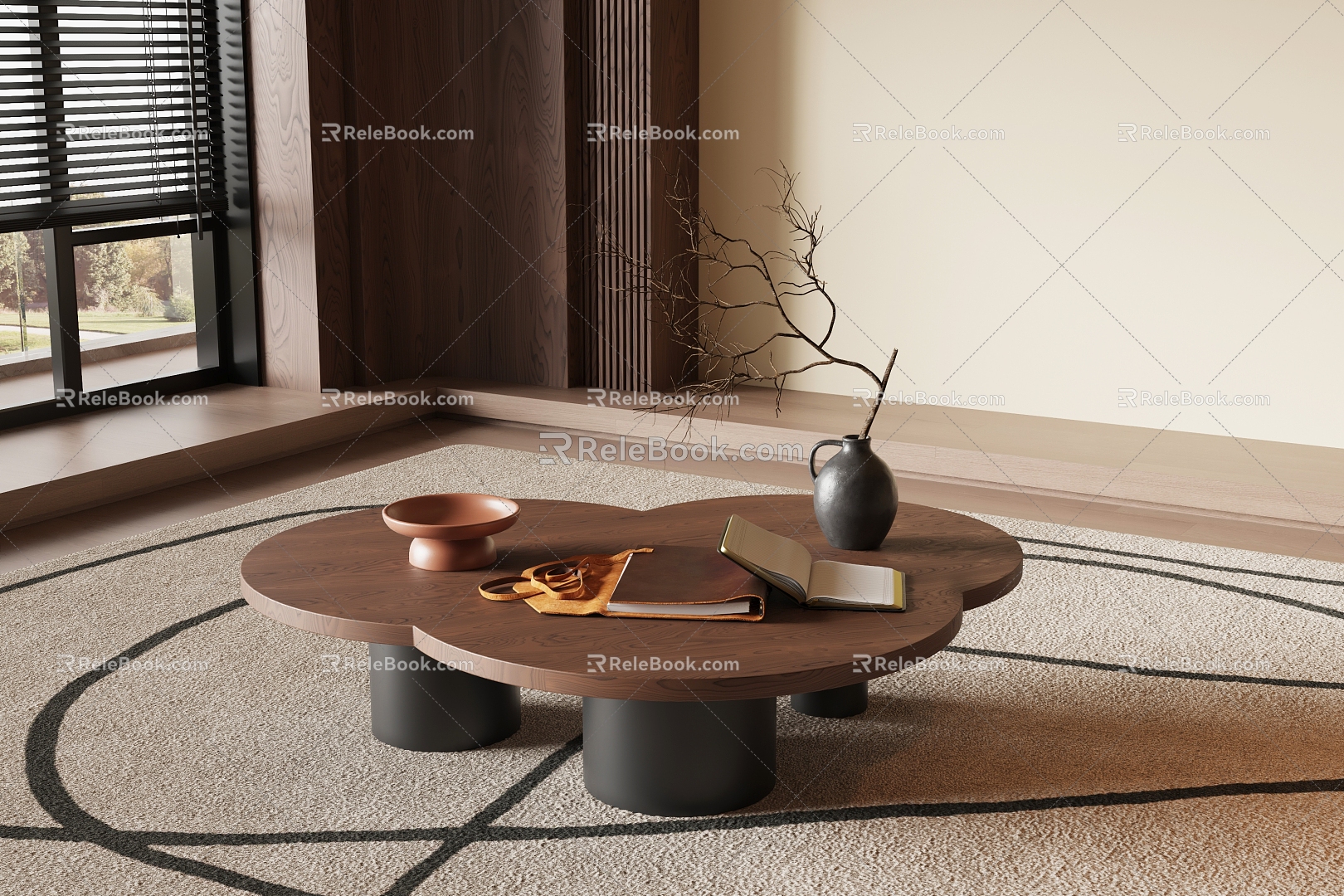 Modern Middle Ancient Style Coffee Table 3d model