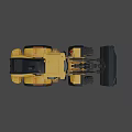 Yellow Heavy Duty Loader With Front Bucket Large Tires And Operator Cab