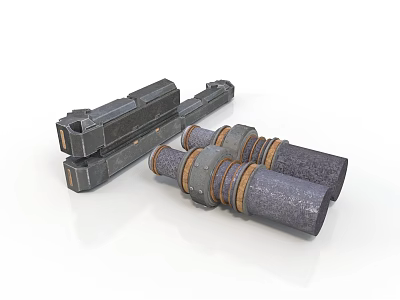 Durable Mechanical Industrial Equipment With Long Metal Strips And Cylindrical Components 3d model