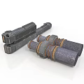 Durable Mechanical Industrial Equipment With Long Metal Strips And Cylindrical Components