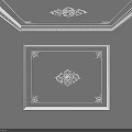 Elegant Ceiling Design With Ornate Central Pattern And Decorative Border Details 3d model