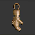 Golden Weapon Themed Pendant Shaped Like Boxing Glove With Intricate Design