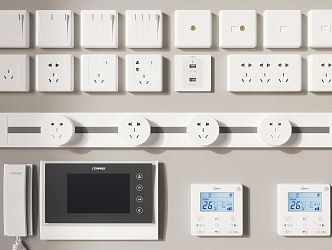 Modern socket board combination 3d model