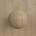 Wooden Sphere Component With Contrasting Wood Grain Textures On Light And Dark Surfaces