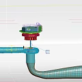 turbine mixed flow turbine guide vane with animation 3d model