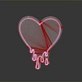 Heart Shaped Transparent Glass Decorative Ornament With Dripping Base Design