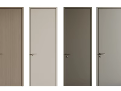 Modern Hinged Doors With Various Colors And Stylish Finishes For Home Interior 3d model