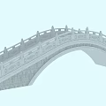 Classic Stone Arch Bridge with Intricate Carved Railings and Gray Stone Structure