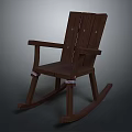 Classic Dark Solid Wood Rocking Leisure Chair For Cozy Home Indoor Daily Relaxing Moments