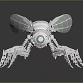 Futuristic Mechanical Insect 3D Model With Transparent Wings And Metallic Body
