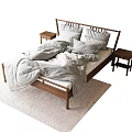 Log Wind Double Bed 3d model