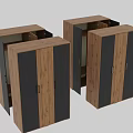 Modern Wooden Chest of Drawers with Black Panels and Simple Design