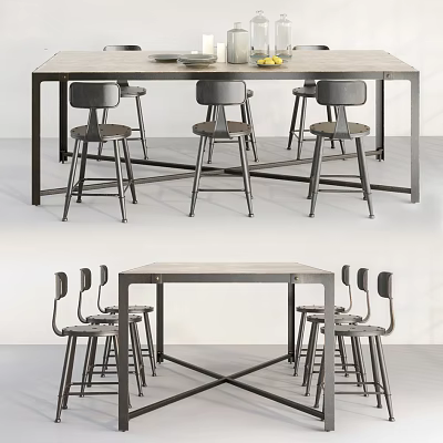 Dining table and chair combination 3d model Dining table and chair combination 3d model