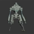Futuristic Robot With Metallic Body Green Eyes Mechanical Limbs And Detailed Structure