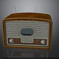 Vintage Radio With Leather Case Silver Front Panel Circular Dial And Antennas