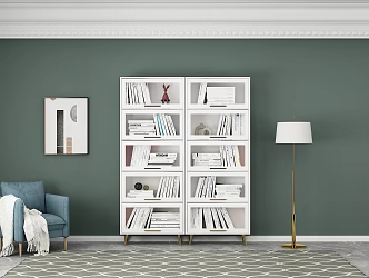 Modern bookcase chest of drawers 3d model