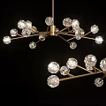 Modern Crystal Chandelier With Brass Branches And Shiny Glass Balls For Interior Decoration