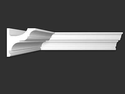 White Decorative Molding with Curved Layers and Architectural Design Details 3d model