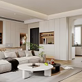 Modern Living Dining Room Interior Design With Sofa Coffee Tables Artwork And Lighting