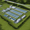 Aerial View of Modern Industrial Factory Complex With Multiple Buildings Green Surroundings And Roads