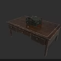 Vintage Electronic Device Placed On Wooden Table With Drawers In Retro Style