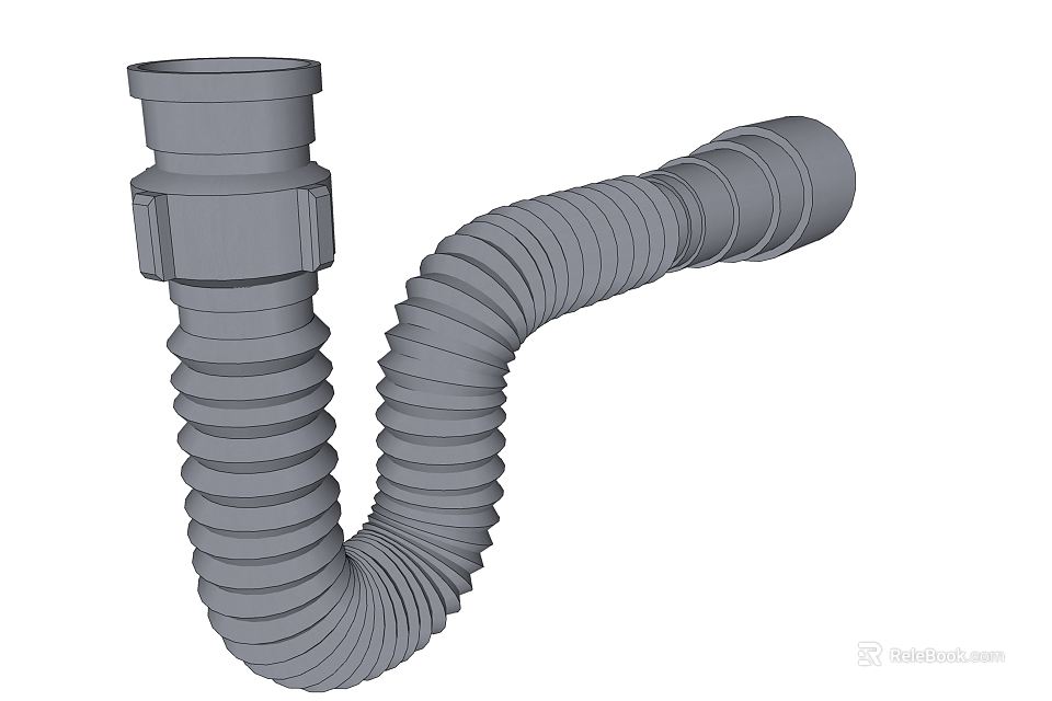 Flexible Plastic Corrugated Pipe With Connecting Ends For Drainage And Ventilation Use 3d model 